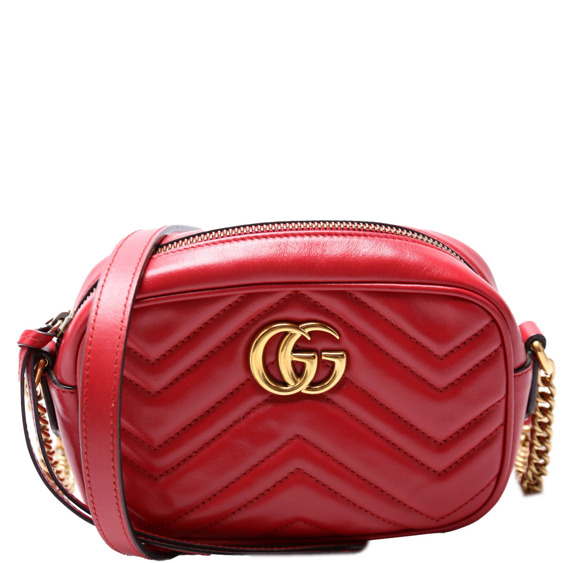 Marmont Mini Camera Bag 448065 Red | Keeks Designer Handbags