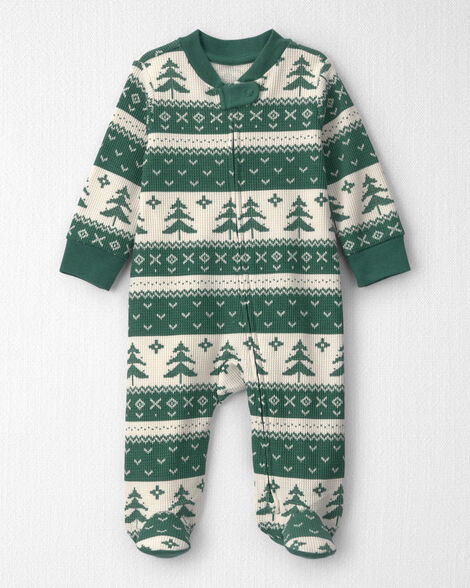 Baby Fair Isle Waffle Knit Sleep & Play Pajamas Made with Organic Cotton - Little Planet | Carter... | Carter's Inc