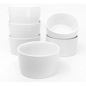 M. Gastro Kitchens, 6 Piece Set, 4 Ounce “West Loop” Round Ramekins, Creme Brulee, Souffle, Custards | Amazon (US)