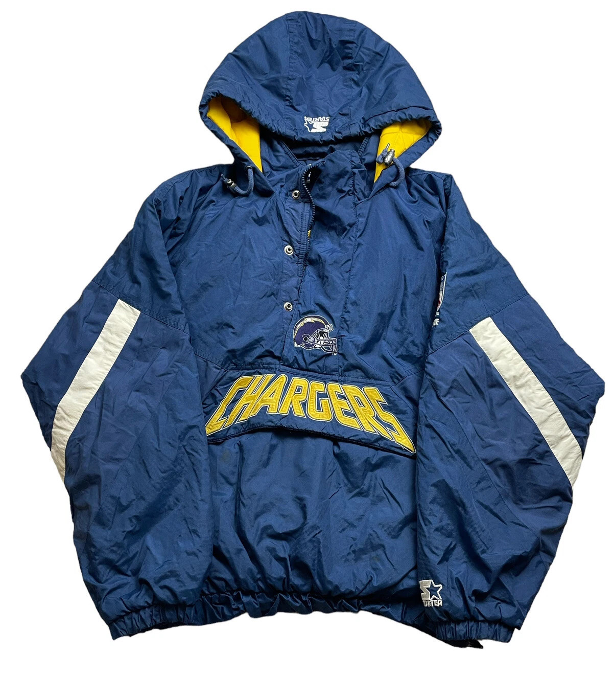 Vtg 90s Starter Pro Line Los Angeles Chargers NFL Hoodie Jacket San Diego Large | eBay US