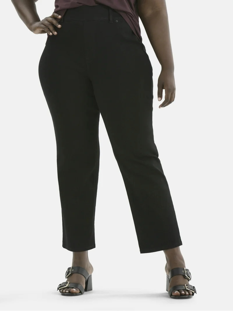 Terra & Sky Women's Plus High Rise Straight Leg Jeggings, 29" Inseam, Sizes 0X-4X | Walmart (US)