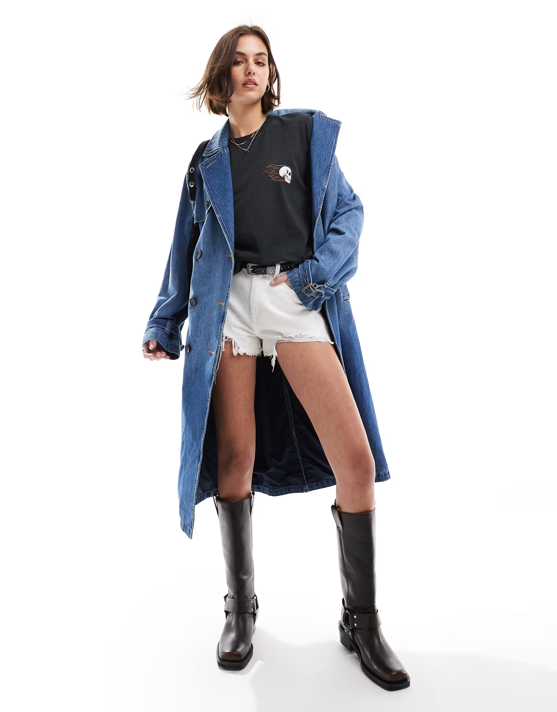 Levi's Spade relaxed fit belted denim trench coat in dark blue | ASOS (Global)