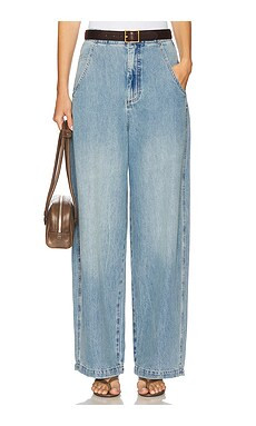 PISTOLA Lottie High Rise Relaxed Bowed Leg in Qualifier from Revolve.com | Revolve Clothing (Global)