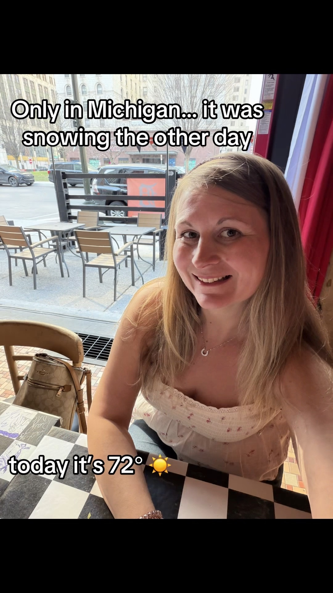 Only in Michigan… snow one day, 72° the next ☀️😂
So of course we’re pulling out the cute tops + patio vibes 💛
Linked what I’m wearing!


#LTKvlog #LTKdayinmylife #LTKootd