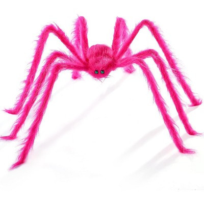 Joyfy 5 Ft Giant Neon Pink Halloween Spider Decoration with Glowing Green Eyes, Fluorescent Outdoor Yard Prop for Haunted House, Party, and Holiday | Target