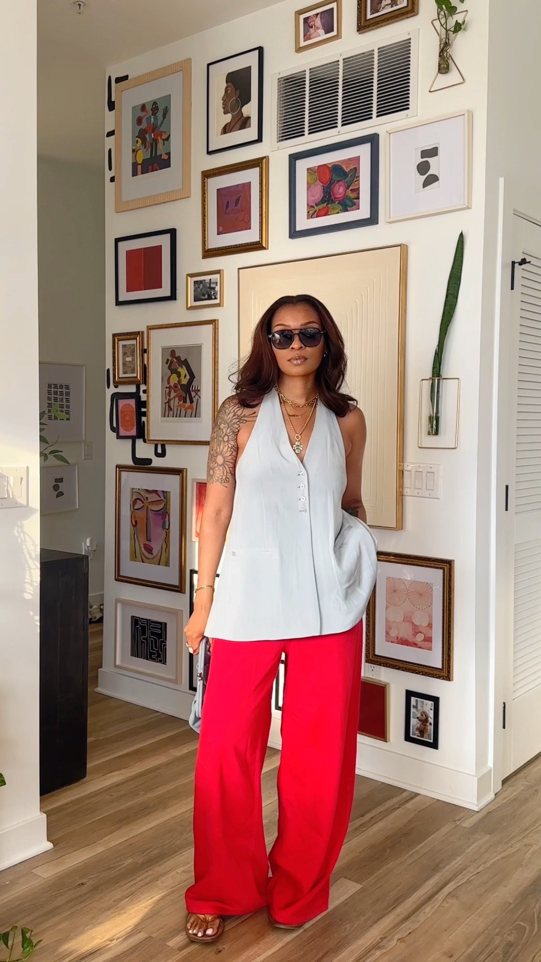 the perfect red drawstring denim and longline vest halterneck top 🫶🏽 i absolutely love these two pieces together. so fun and feminine for the warm weather. 

#LTKFindsUnder100 #LTKSeasonal #LTKStyleTip