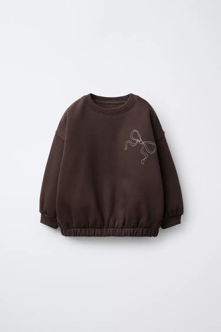 CONTRAST EMBROIDERED SWEATSHIRT | Zara US