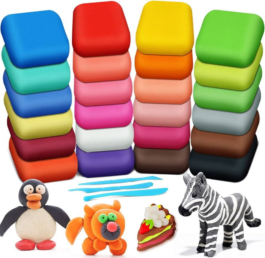 ESSENSON Magic Clay - Air Dry Clay 24 Colors, Modeling Clay for Kids with Tools, Soft & Ultra Lig... | Amazon (US)