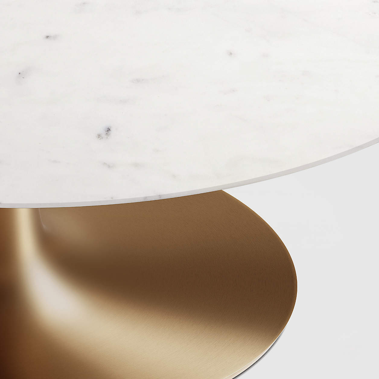 Nero 36" White Marble and Brass Round Bistro Dining Table + Reviews | Crate & Barrel | Crate & Barrel