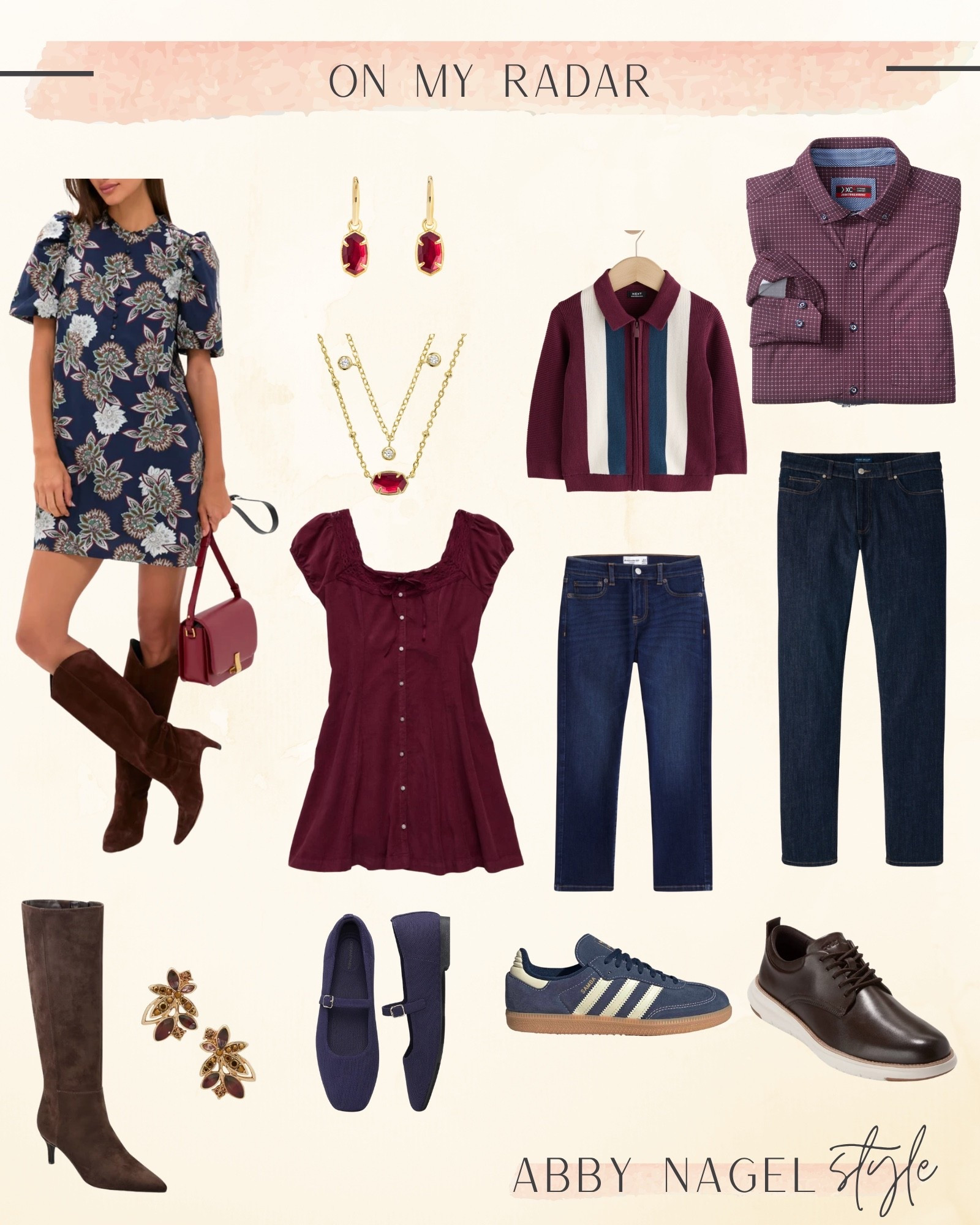 Family Pictures for mom, teen, boy, & Dad.  Burgundy, Navy, Dark Brown 

Boys cardigan will not Link. It is from the retailer NEXT.

#LTKmomlife #LTKOver40