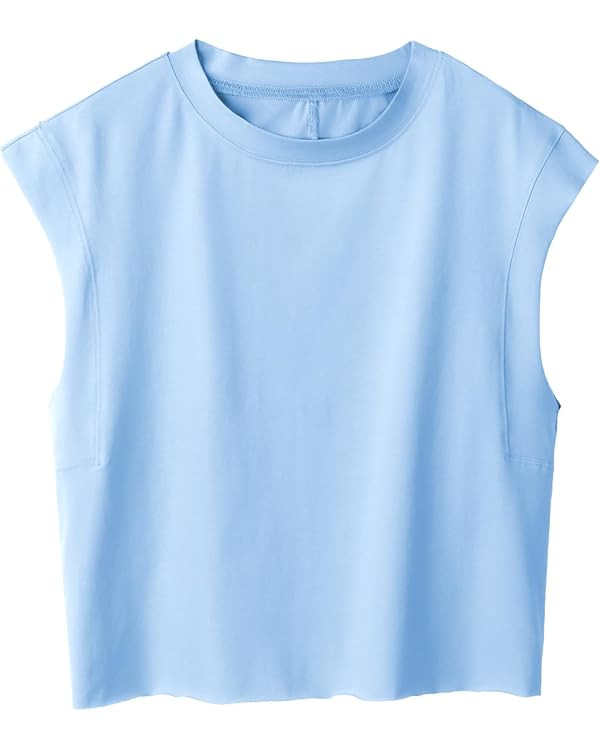 Ainangua Oversized Tank Top for Women Sleeveless Athletic Cropped Activewear Workout Yoga Gym Top... | Amazon (US)