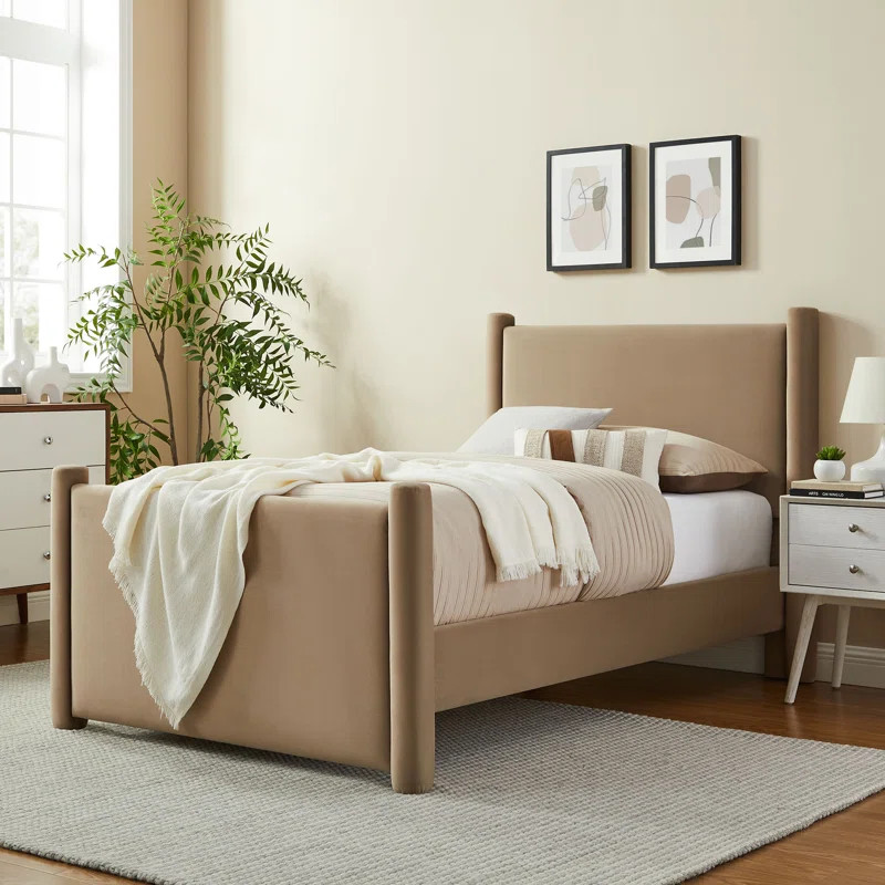 Rael Performance Velvet Platform Bed | Wayfair North America