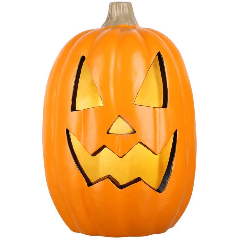 Way To Celebrate Halloween Lighted Scary Pumpkin, 16" | Walmart (US)