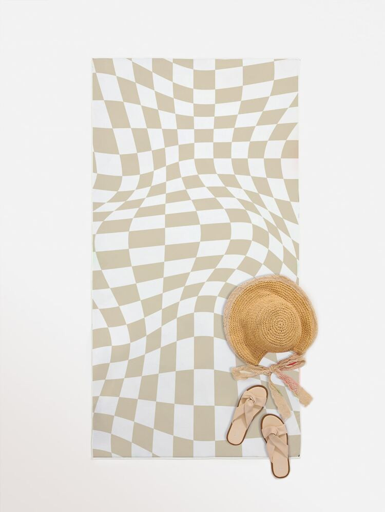 Abstract Plaid Beach Blanket | SHEIN