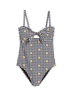 Tie-Front Keyhole Bandeau-Style One-Piece Swimsuit for Women | Old Navy (US)