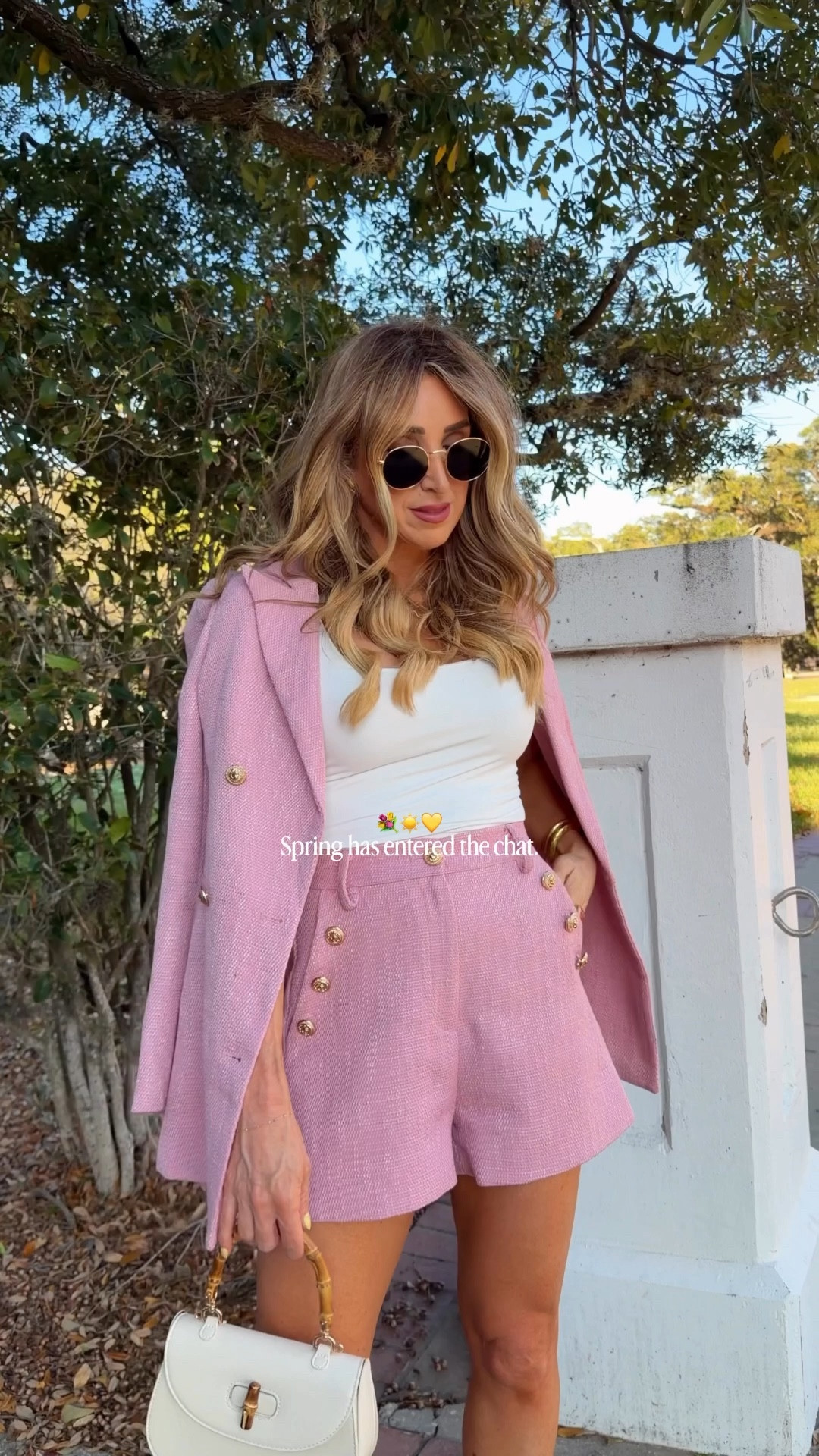 Amazon Spring shorts set coming in hot! ☀️ 

Spring outfits, pink blazer and pink shorts, nude sandal heels, clear heels, white sleeveless tank top

#LTKdayinmylife #LTKPetite #LTKOver40