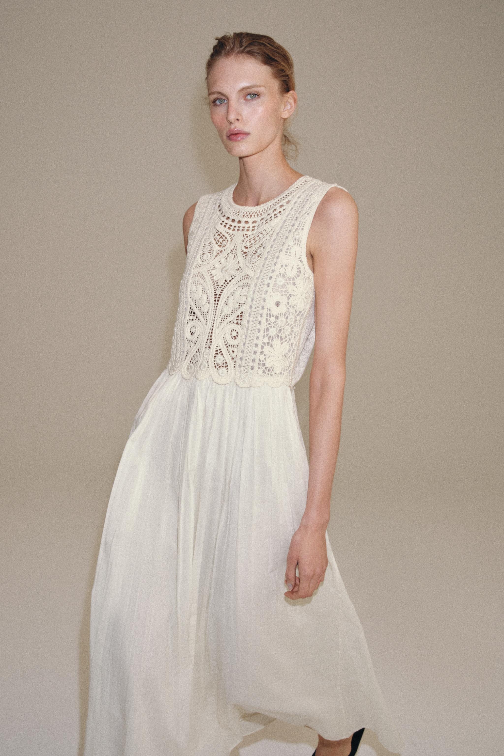 ZW COLLECTION EMBROIDERED MIDI DRESS | Zara US