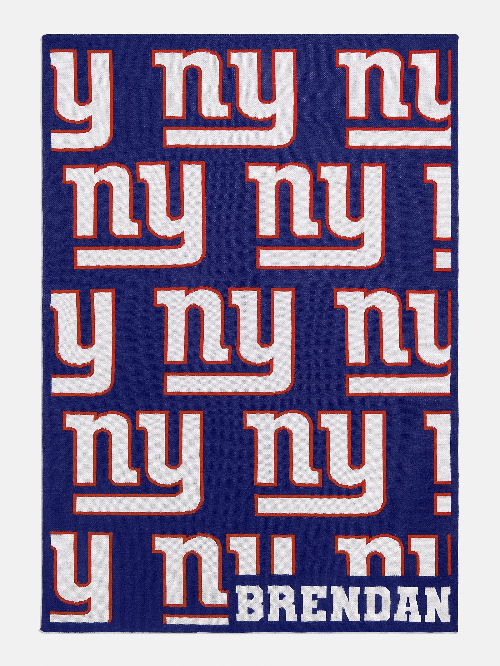 New York Giants NFL Custom Blanket: Navy All Over Print | BaubleBar (US)