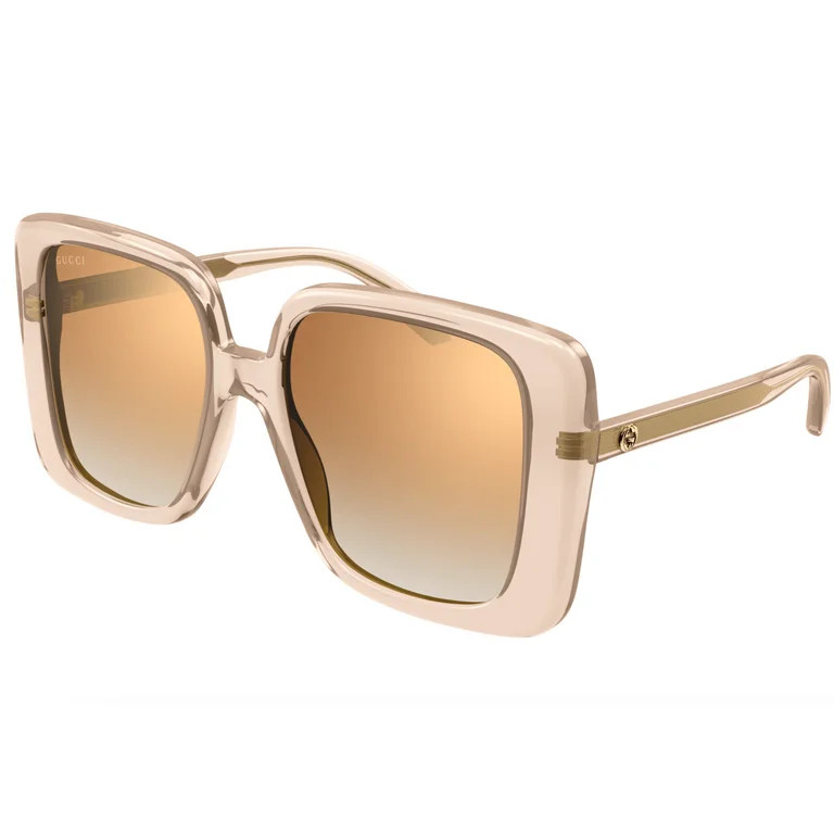 Gucci GG1314S-005 Chic Oversized Square Sunglasses with Gradient Gold Mirror Len for Womens | Walmart (US)