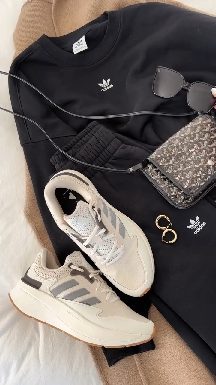 Airport outfit for your next travel day ✈️✨ I’m just shy of 5-7” wearing the size small adidas sweatshirt and XS joggers. My cardigan coat runs naturally oversized, StylinByAylin 

#LTKSeasonal #LTKtravel