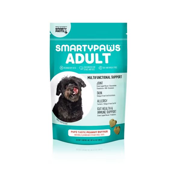 SmartyPaws Adult Dog Supplements - Peanut Butter Flavor - 60ct | Target