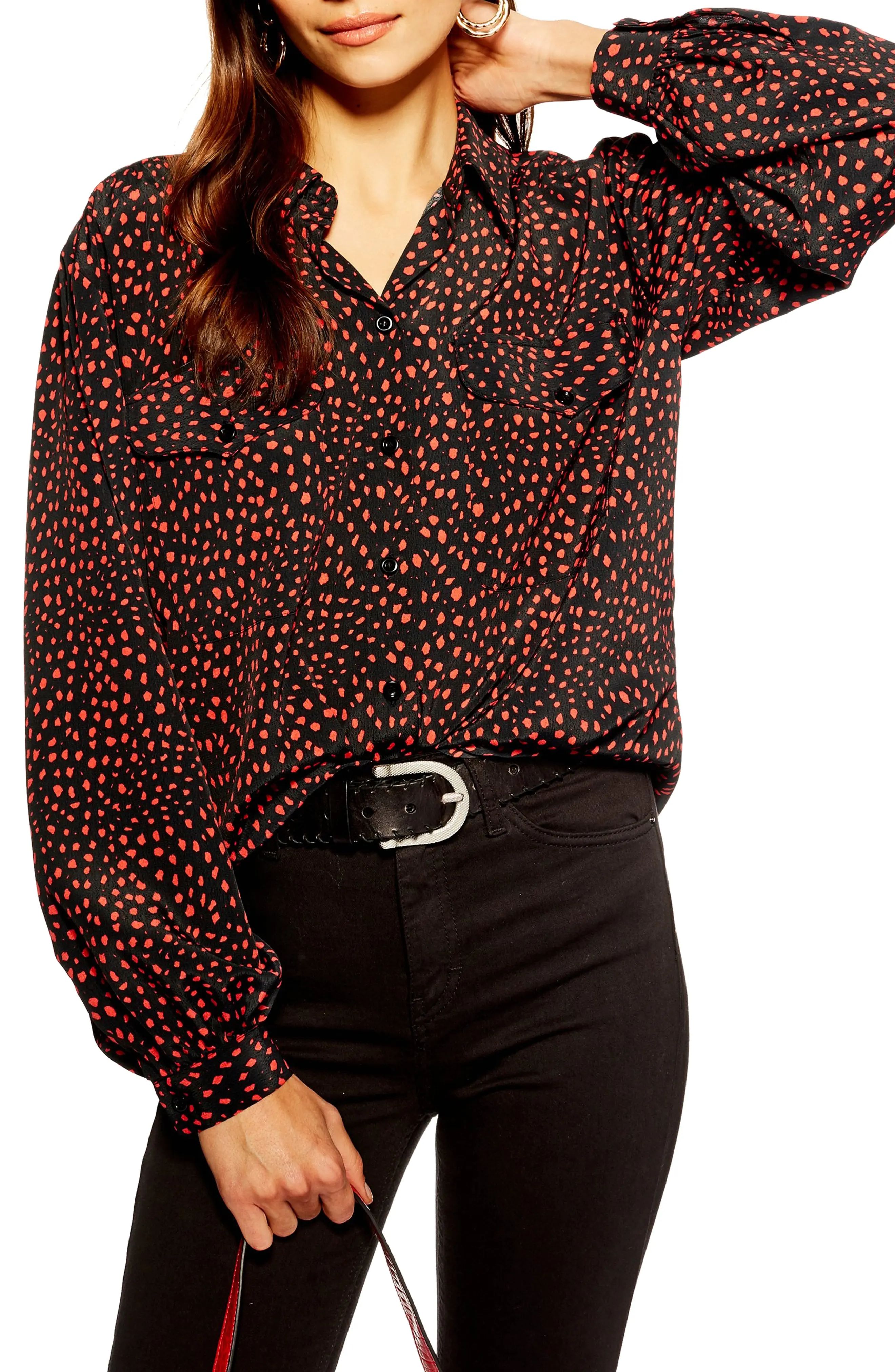 Topshop Animal Spot Shirt | Nordstrom