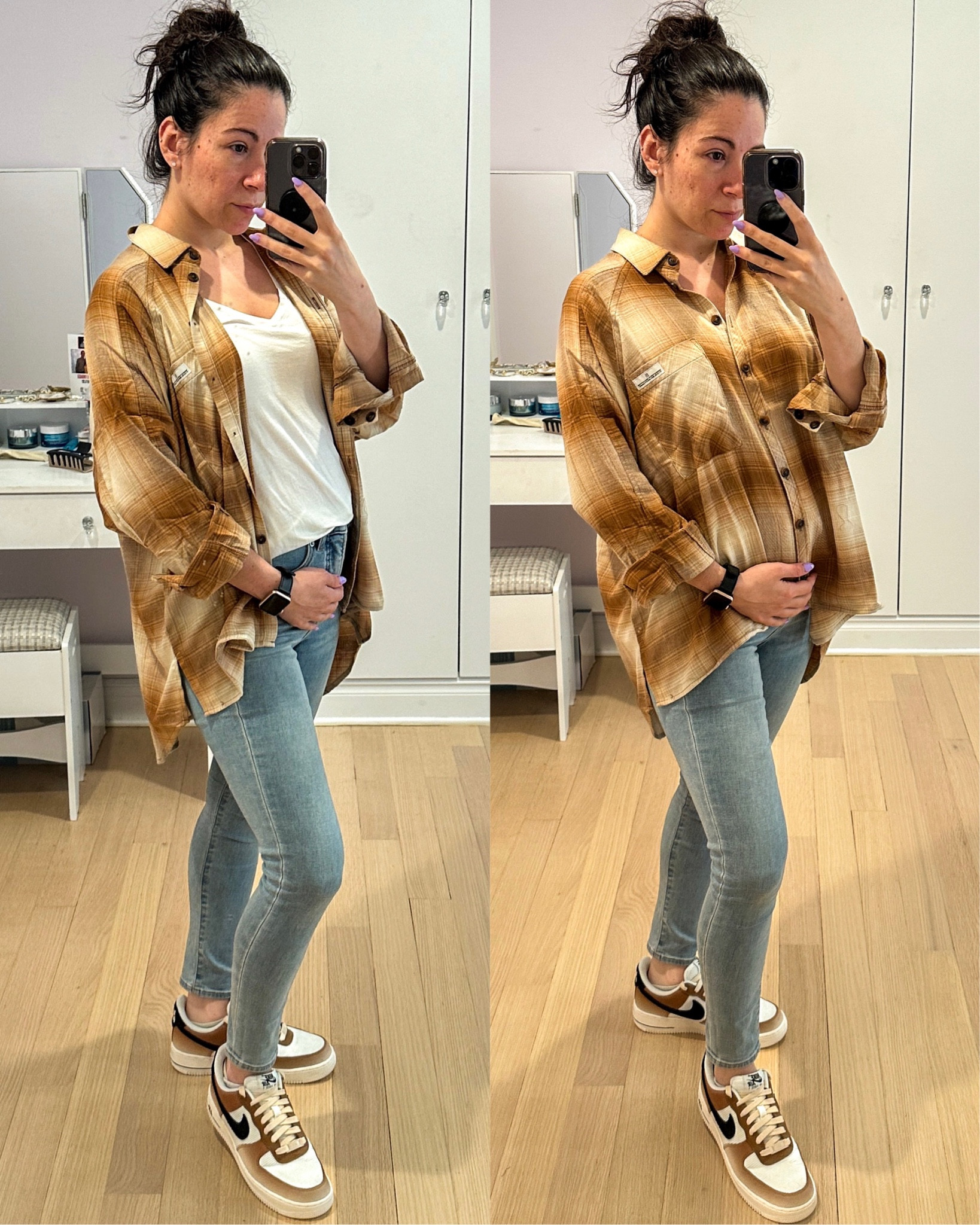 This plaid flannel button down shirt is bump friendly and great for fall. Under $50 on sale. 

#LTKsalealert #LTKbump #LTKunder50