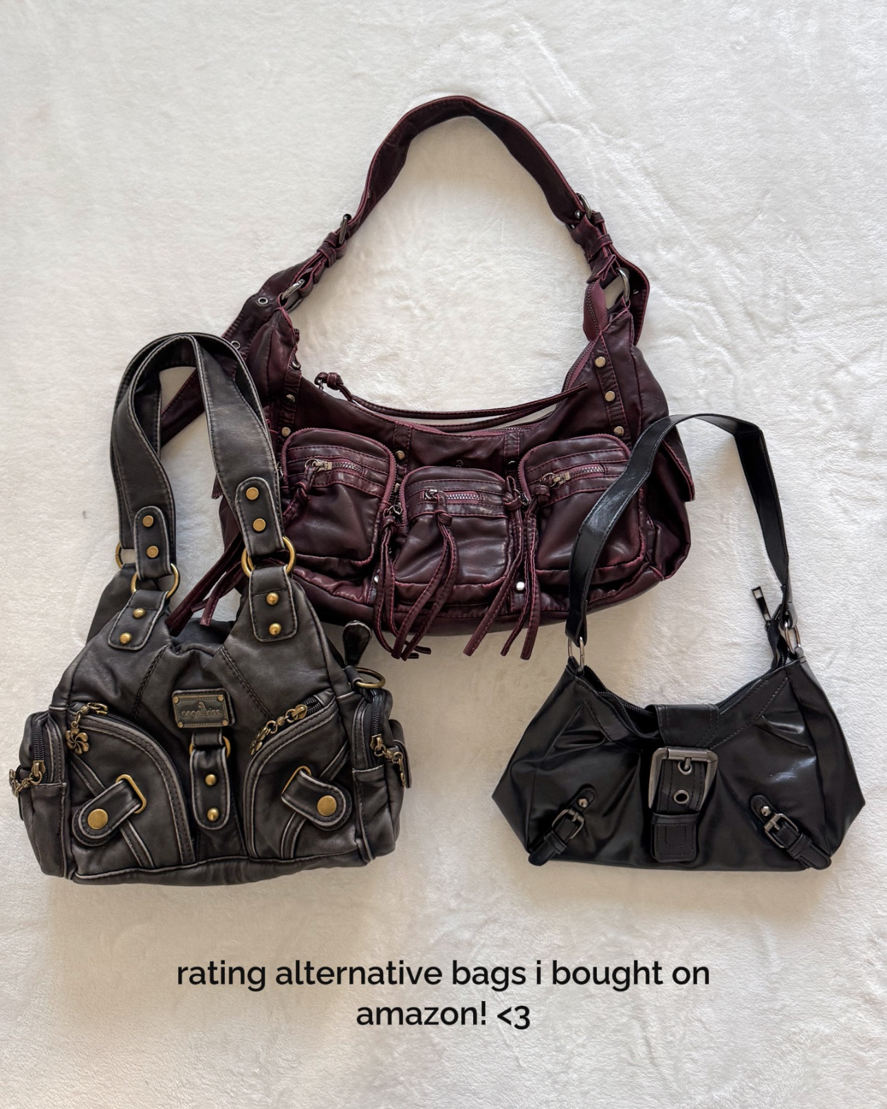 alternative girl bags i found on amazon! <3

i LOVE the angel kiss bags! i was a bit disappointed in the verdusa bag, but it’s ok!
