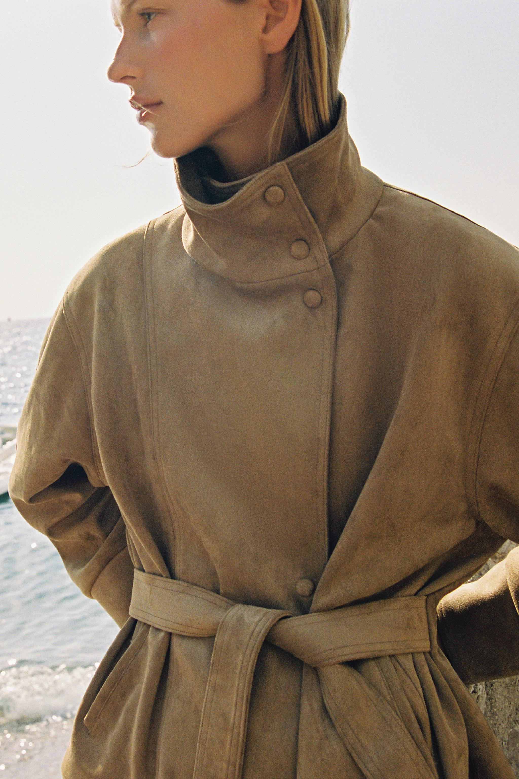 FAUX SUEDE BELTED JACKET | Zara US