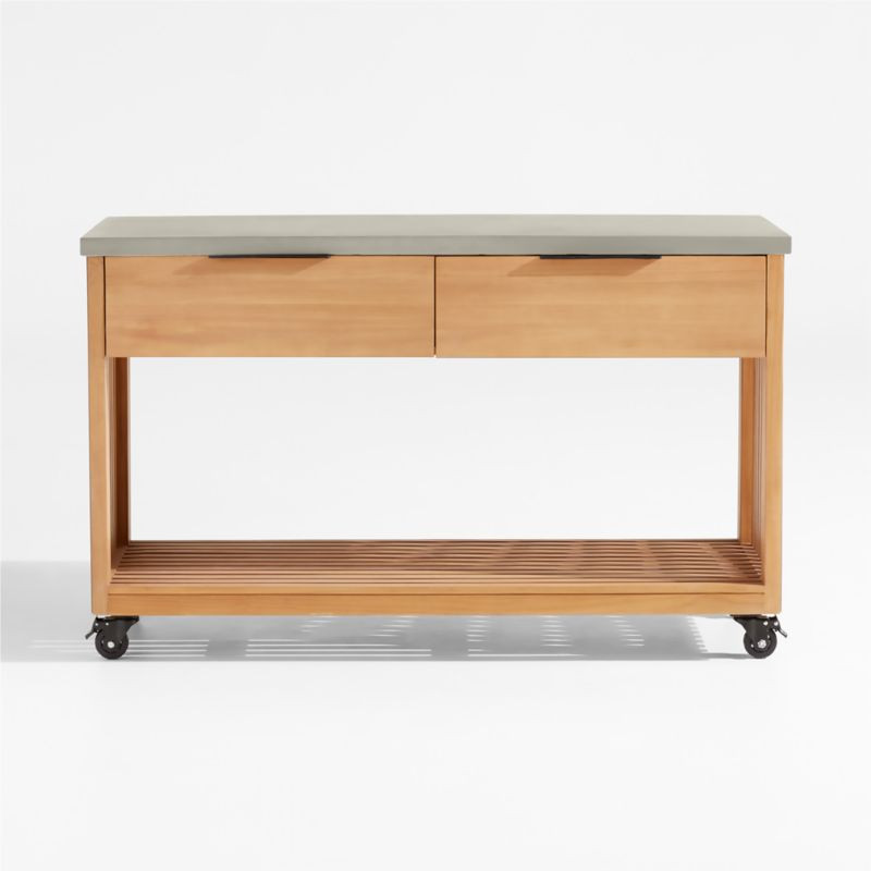 Batten Teak Outdoor Kitchen Island + Reviews | Crate & Barrel | Crate & Barrel
