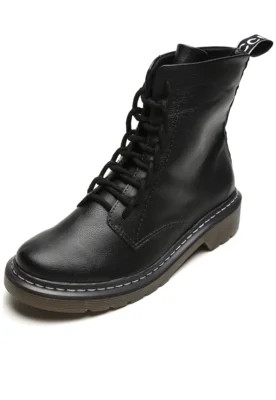 Bota Coturno Colcci Pespontos Preta | Dafiti BR