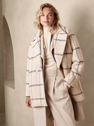 Windowpane Cocoon Coat | Banana Republic Factory