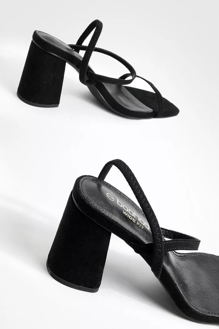 Wide Width Elasticated 2 Part Block Heels | boohoo (US & Canada)