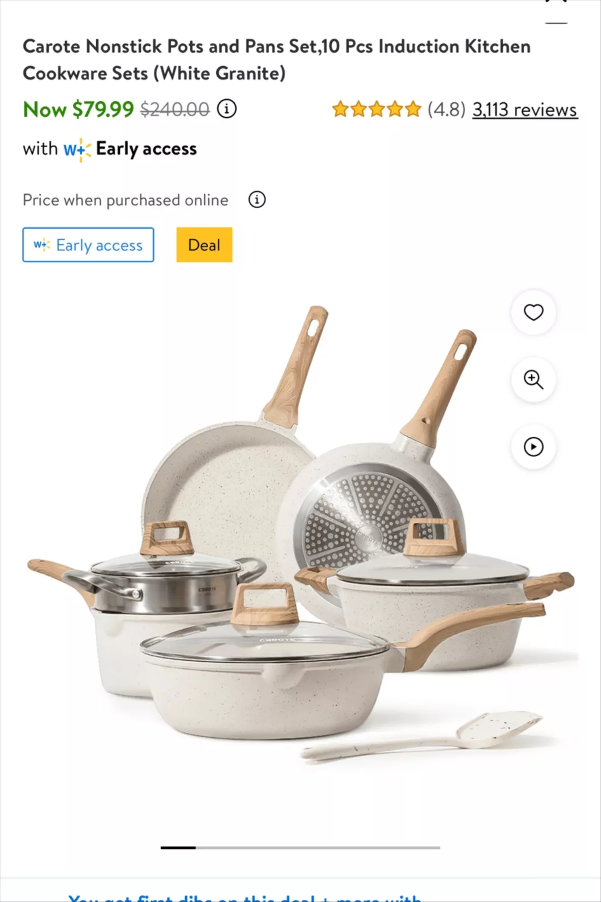 Carote Nonstick Pots and Pans Set,10 Pcs Induction Kitchen