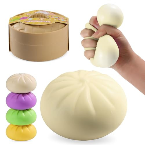 Dumpling Squishy Mystery Box, Mystery Dumpling Squishy Squeeze Stress Balls for Kids & Adults, Sensory Fidget Toys for Anxiety Relief, Crazy Fun Dumplings Ideal Gift for Boys,Girls,Teens(White) | Amazon (US)