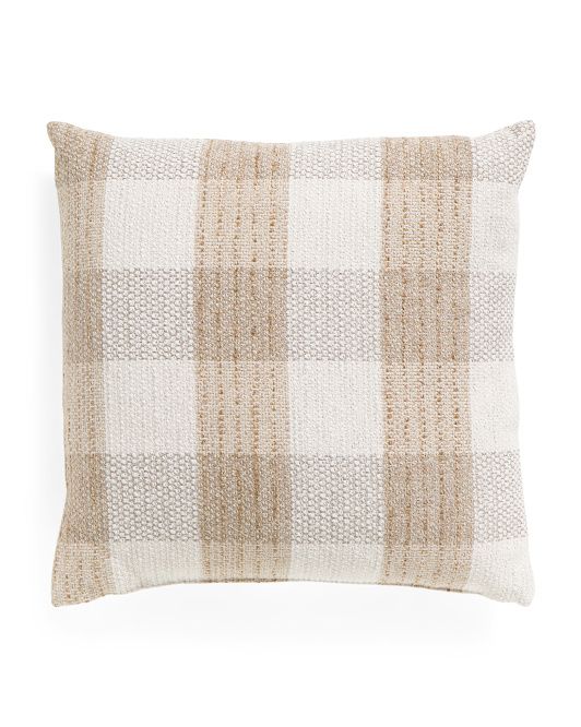 Made In Usa 22x22 Textured Plaid Pillow | TJ Maxx