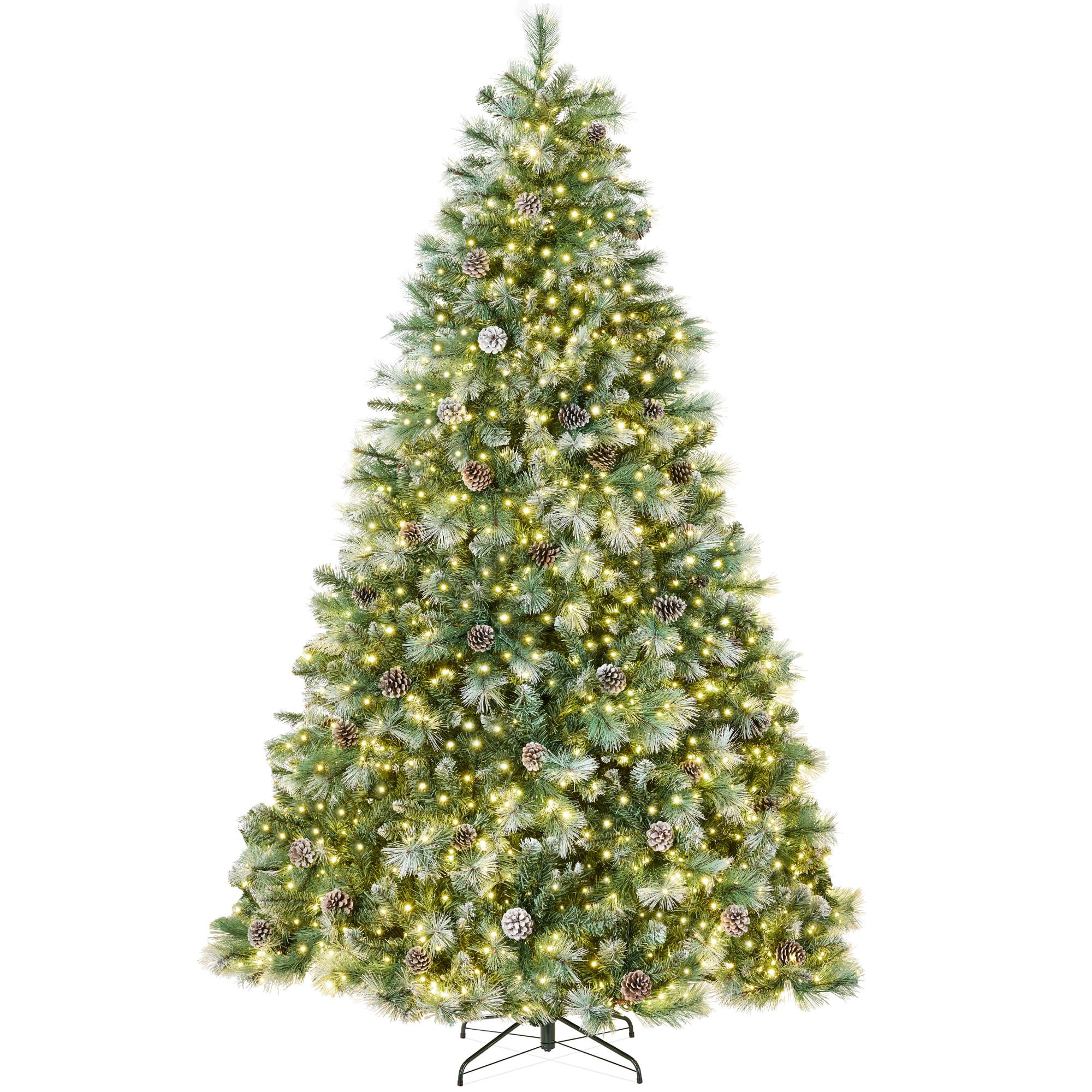 Best Choice Products 7.5ft Pre-Lit Scotch Pine Christmas Tree, Premium Frosted Pre-Decorated Arti... | Amazon (US)