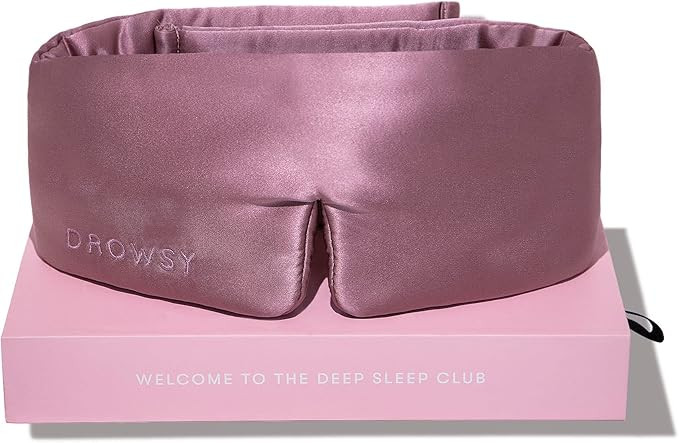 DROWSY Silk Sleep Mask. Face-Hugging, Padded Silk Cocoon for Luxury Sleep in Total Darkness. (Dam... | Amazon (US)