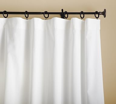 Cameron Cotton Pole Pocket Drape, 50 x 108"", White | Pottery Barn (US)