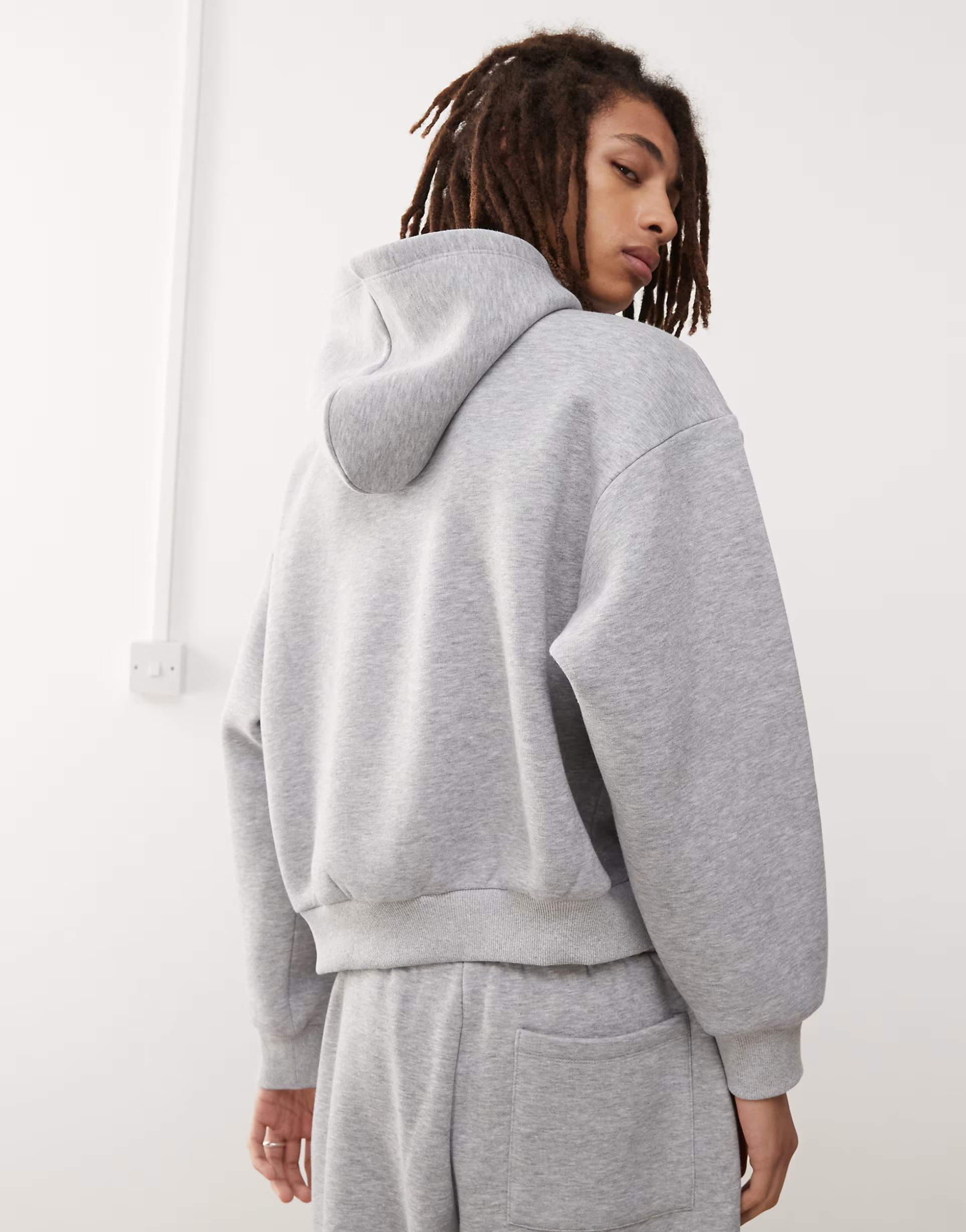 Reclaimed Vintage unisex heavyweight boxy hoodie co-ord in grey marl | ASOS (Global)