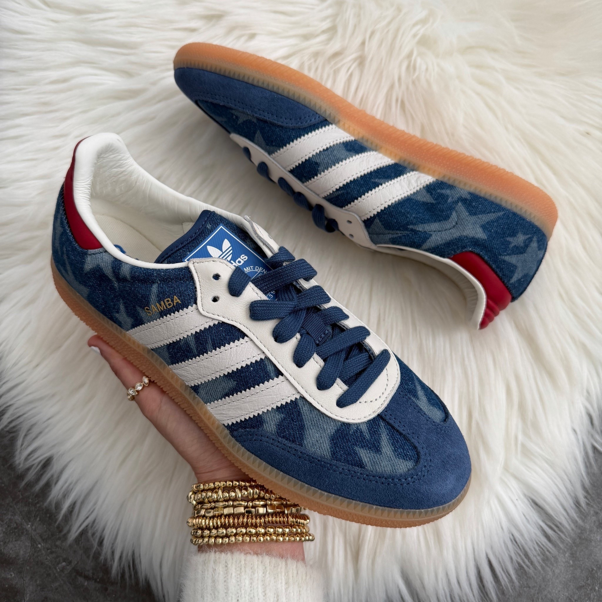 adidas Samba OG star print sneaker runs true to size 