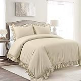 Lush Decor Reyna 3 Piece Cotton Duvet Cover Set, Full/Queen, Wheat | Amazon (US)