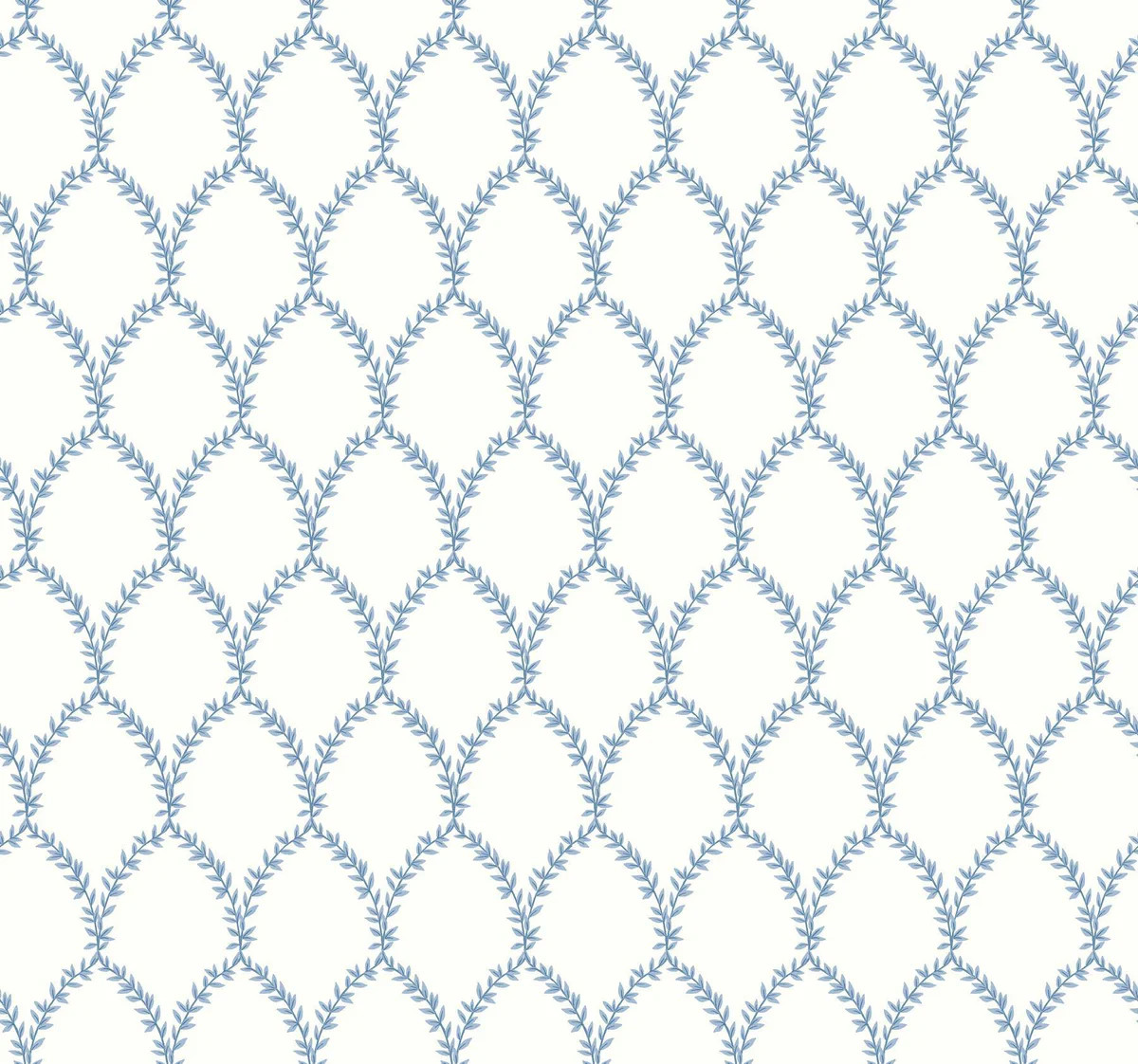 Rifle Paper Co. Laurel Blue/White Wallpaper | DecoratorsBest