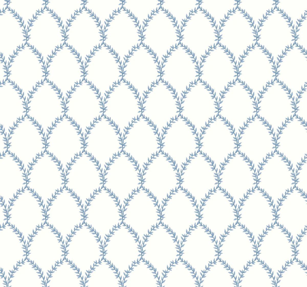 Rifle Paper Co. Laurel Blue/White Wallpaper | DecoratorsBest