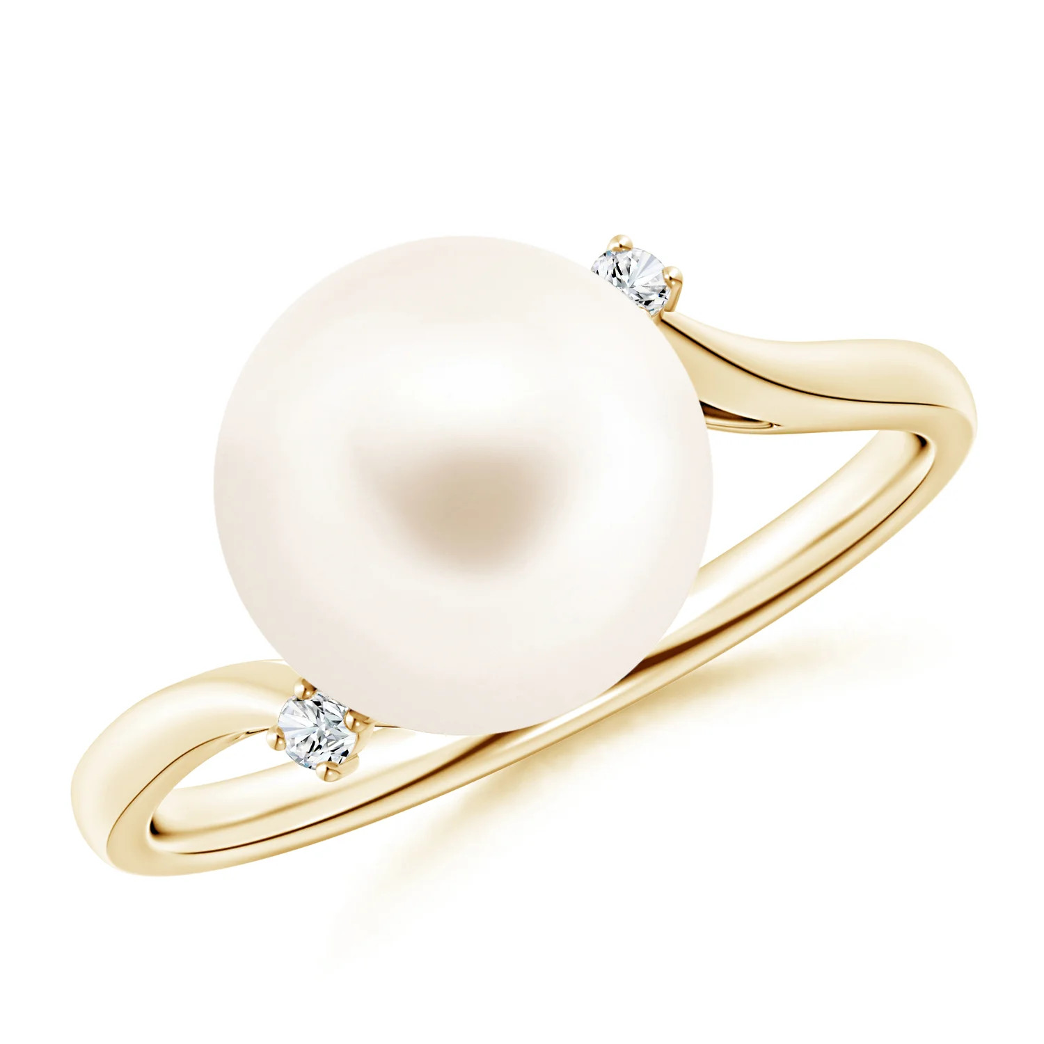 Freshwater Pearl and Diamond Bypass Ring | Angara | Angara US