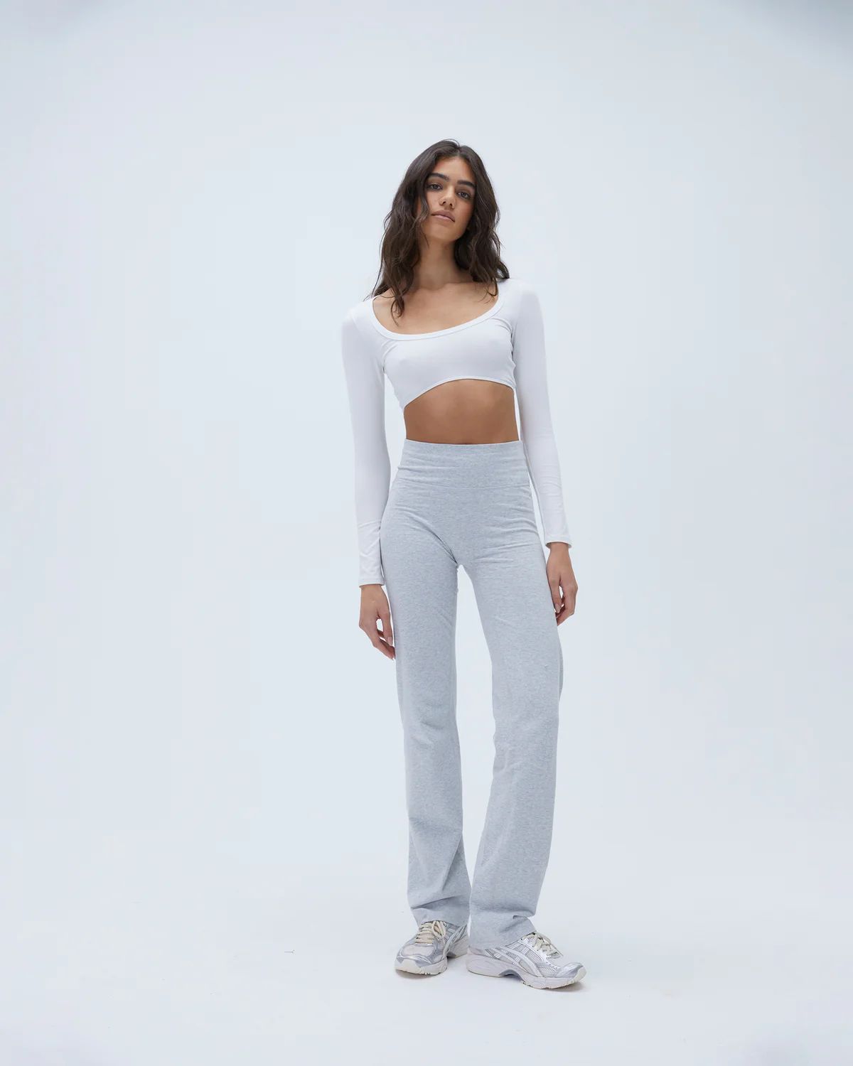 Cotton Yoga Pant - Grey Melange | Adanola UK