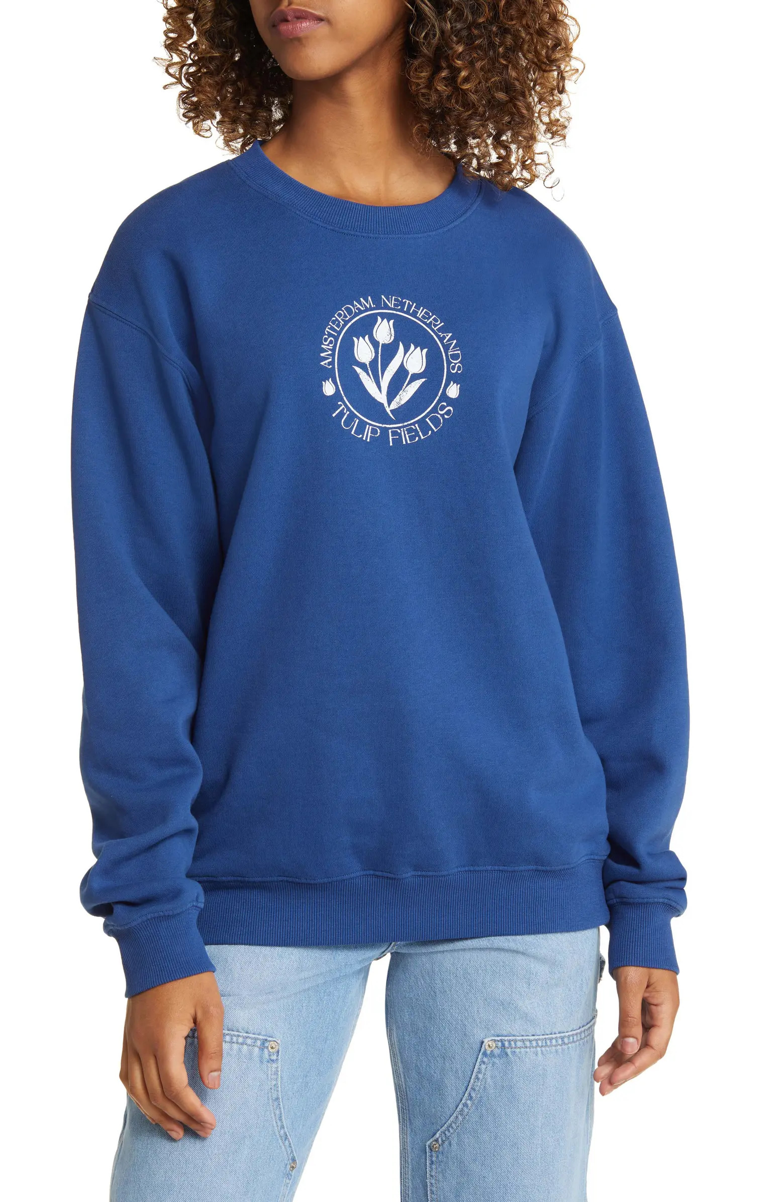 GOLDEN HOUR Amsterdam Tulips Cotton Blend Sweatshirt | Nordstrom | Nordstrom