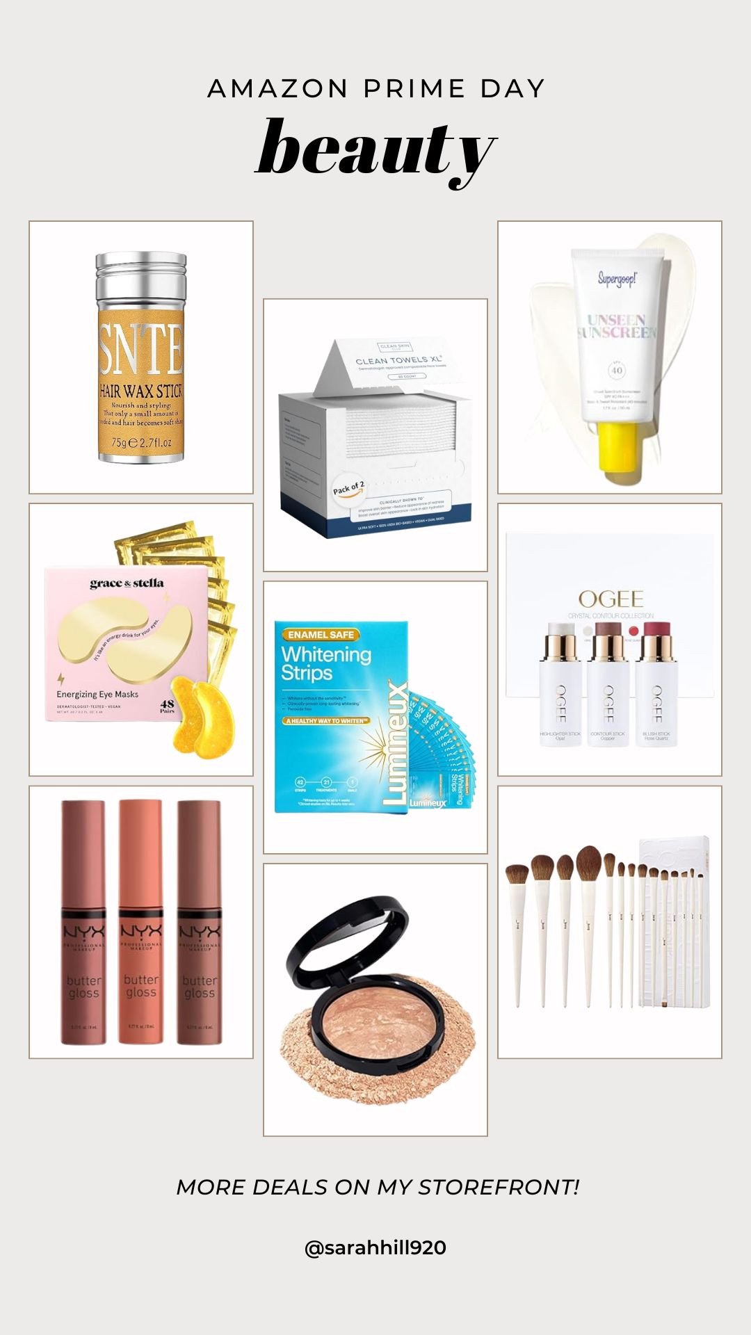 Beauty finds on sale for Prime Day!

Teeth whitening, face towels, super goop, makeup brush set, baked foundation, hair wax stick, under eye patches 

#LTKSaleAlert #LTKBeauty