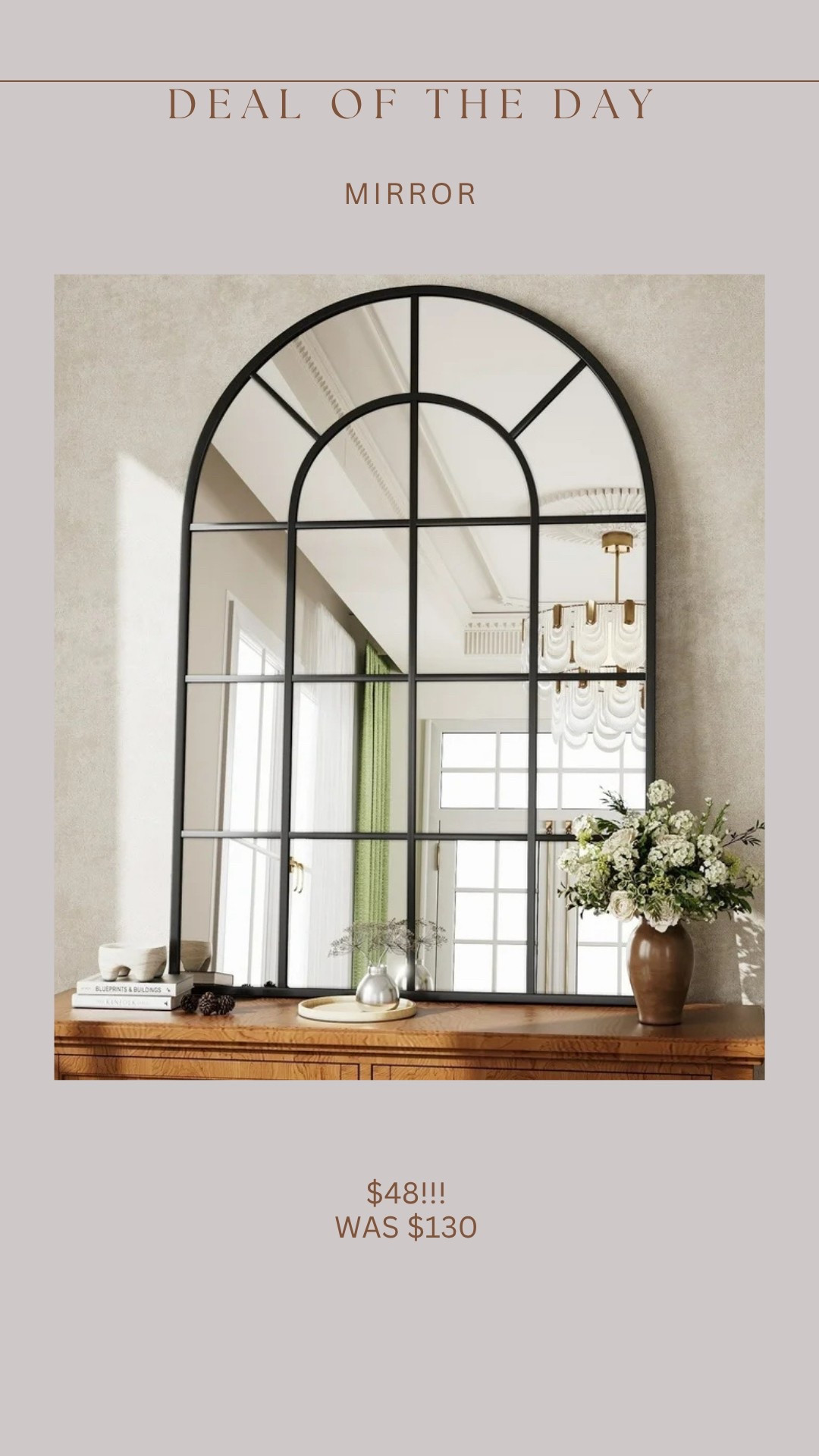 Great price for this windowpane mirror!!! Amazing PB inspired style 🙌🏻🙌🏻

#LTKSaleAlert #LTKFindsUnder50 #LTKHome