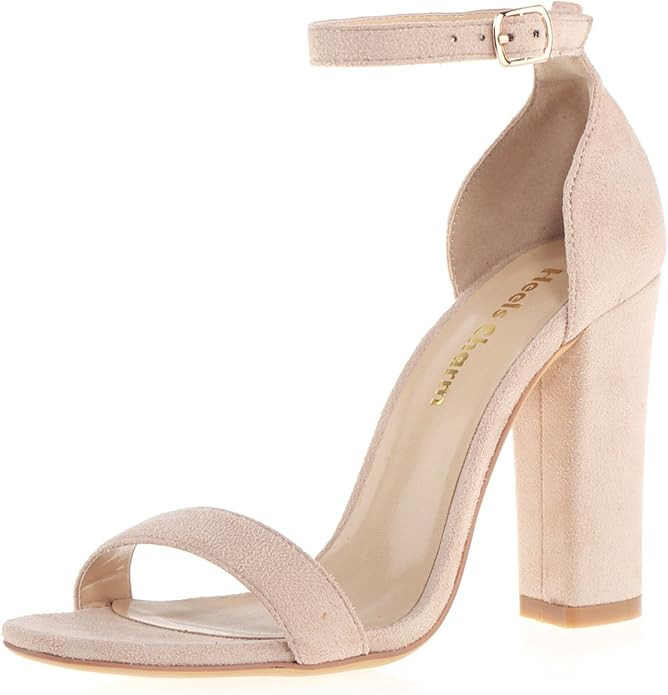 Women's Strappy Chunky Block Sandals Ankle Strap Open Toe High Heel for Dress Wedding Party Eveni... | Amazon (US)